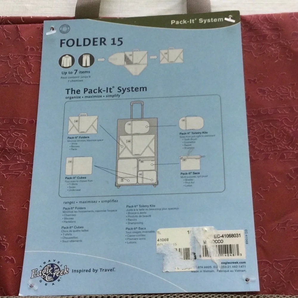 Eagle Creek Pack it System Folder Garment Travel Organizer Color rose New